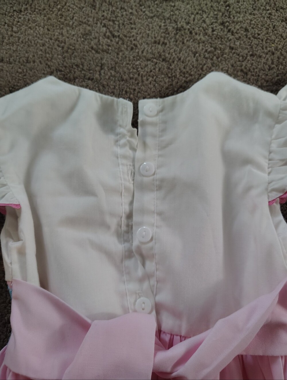 Baby Girls Smocked Sundress With Ric Rac Sleeves - Picture 5 of 6